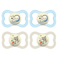 Chupete Mam Silicona Supreme Night Azul Universo 16+M