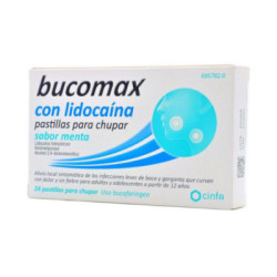Bucomax con lidocaina 24 pastillas para chupar (sabor menta)