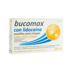 Bucomax con lidocaina 24 pastillas para chupar (sabor miel y limon)